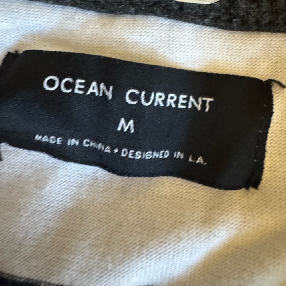 Ocean Current Men's White and Black Striped Hoodie Shirt M - Picture 4 of 5